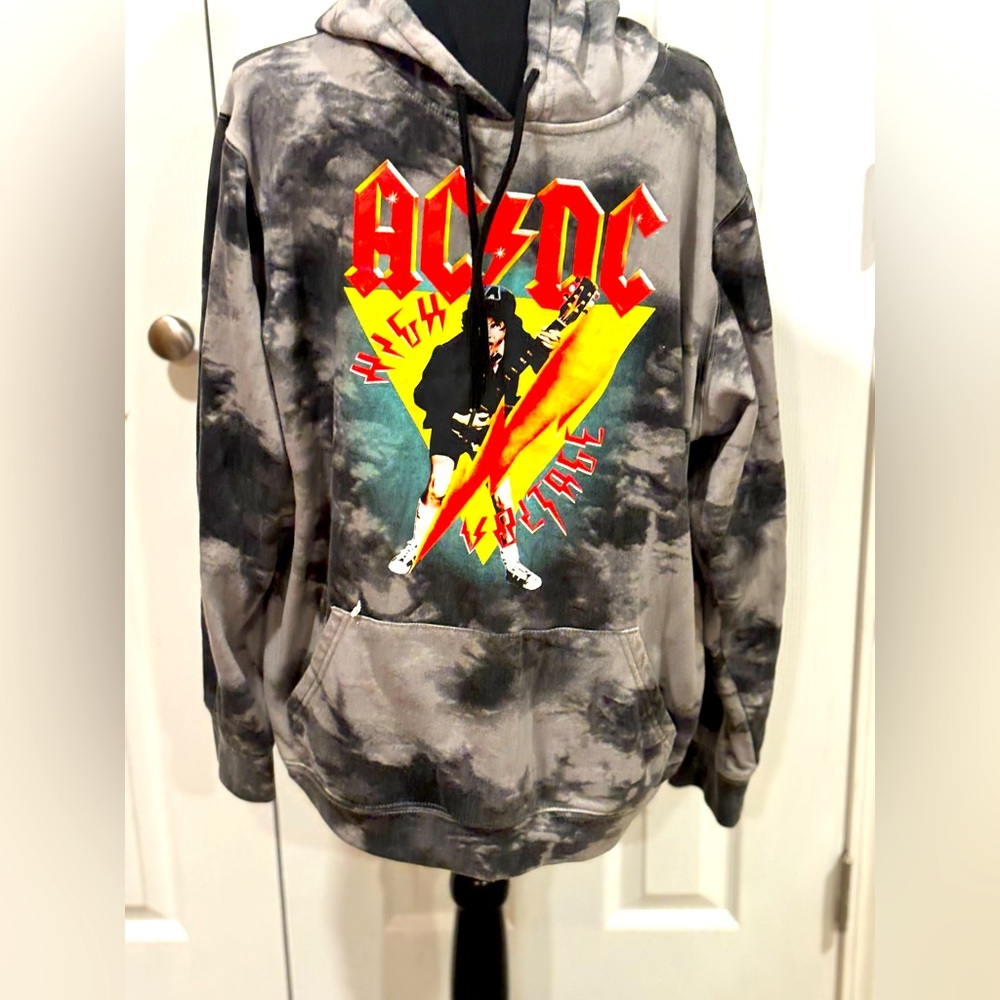 AC/DC High Voltage men's  Tie died hoodie size L